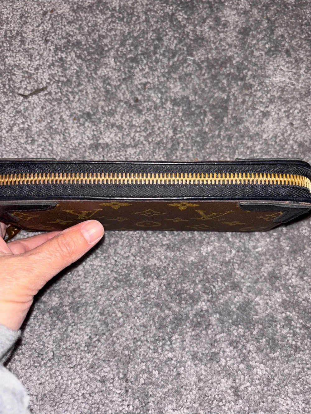 Louis Vuitton Monogram Zip-Around Wallet in Brown and Black